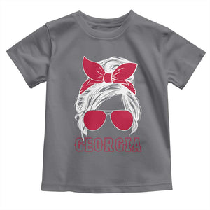 Georgia Lovers Toddler T Shirt Bulldogs Game Day Messy Bun TS10 Charcoal Print Your Wear