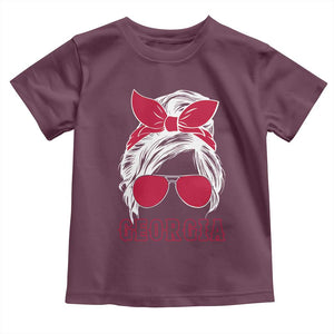 Georgia Lovers Toddler T Shirt Bulldogs Game Day Messy Bun TS10 Maroon Print Your Wear