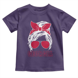 Georgia Lovers Toddler T Shirt Bulldogs Game Day Messy Bun TS10 Purple Print Your Wear