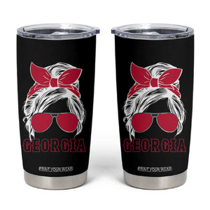Georgia Lovers Tumbler Cup Bulldogs Game Day Messy Bun TS10 Black Print Your Wear