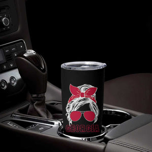 Georgia Lovers Tumbler Cup Bulldogs Game Day Messy Bun TS10 Print Your Wear