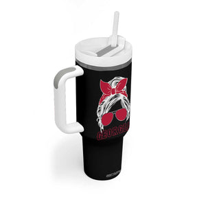 Georgia Lovers Tumbler With Handle Bulldogs Game Day Messy Bun TS10 Print Your Wear