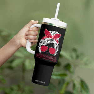 Georgia Lovers Tumbler With Handle Bulldogs Game Day Messy Bun TS10 Print Your Wear