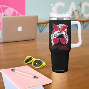 Georgia Lovers Tumbler With Handle Bulldogs Game Day Messy Bun TS10 Print Your Wear