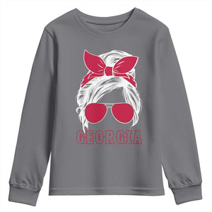 Georgia Lovers Youth Sweatshirt Bulldogs Game Day Messy Bun TS10 Charcoal Print Your Wear