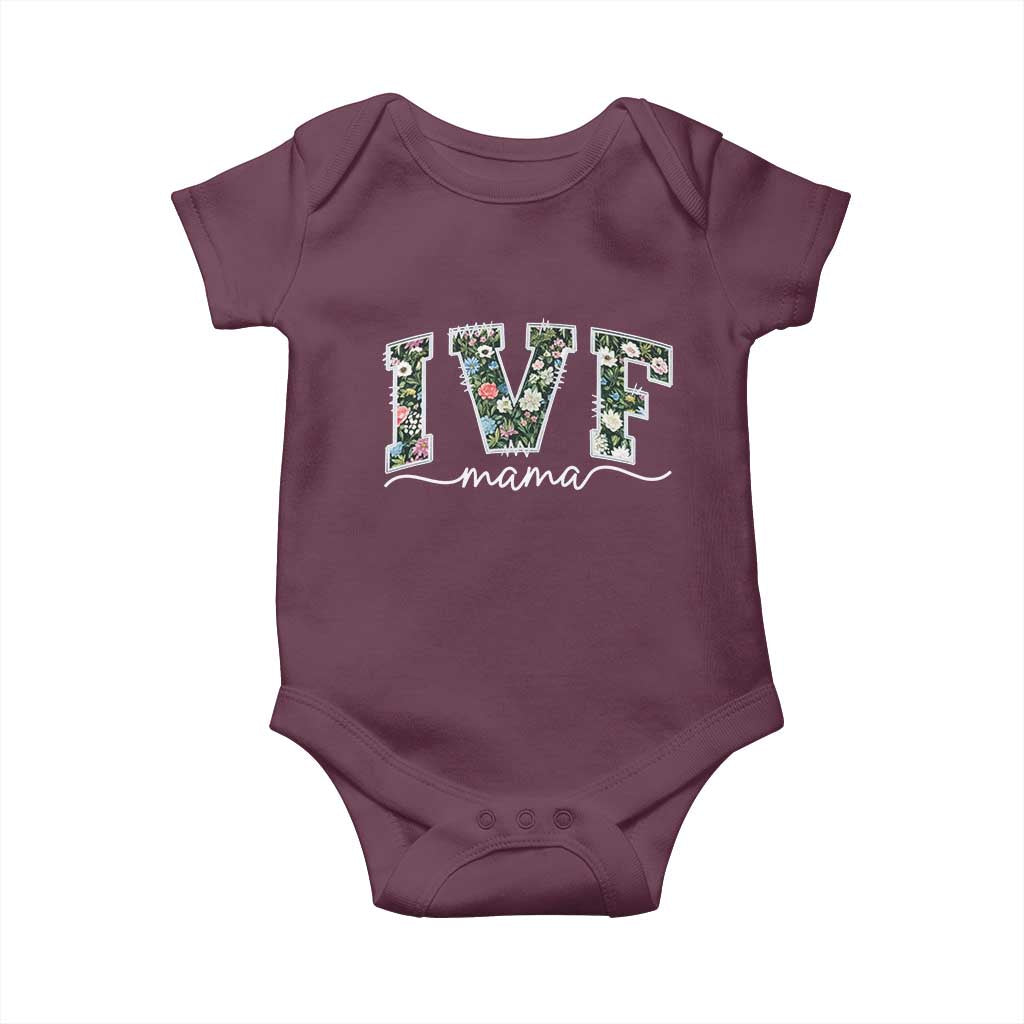IVF Mama Baby Onesie Floral Mom Mothers Day TS10 Maroon Print Your Wear