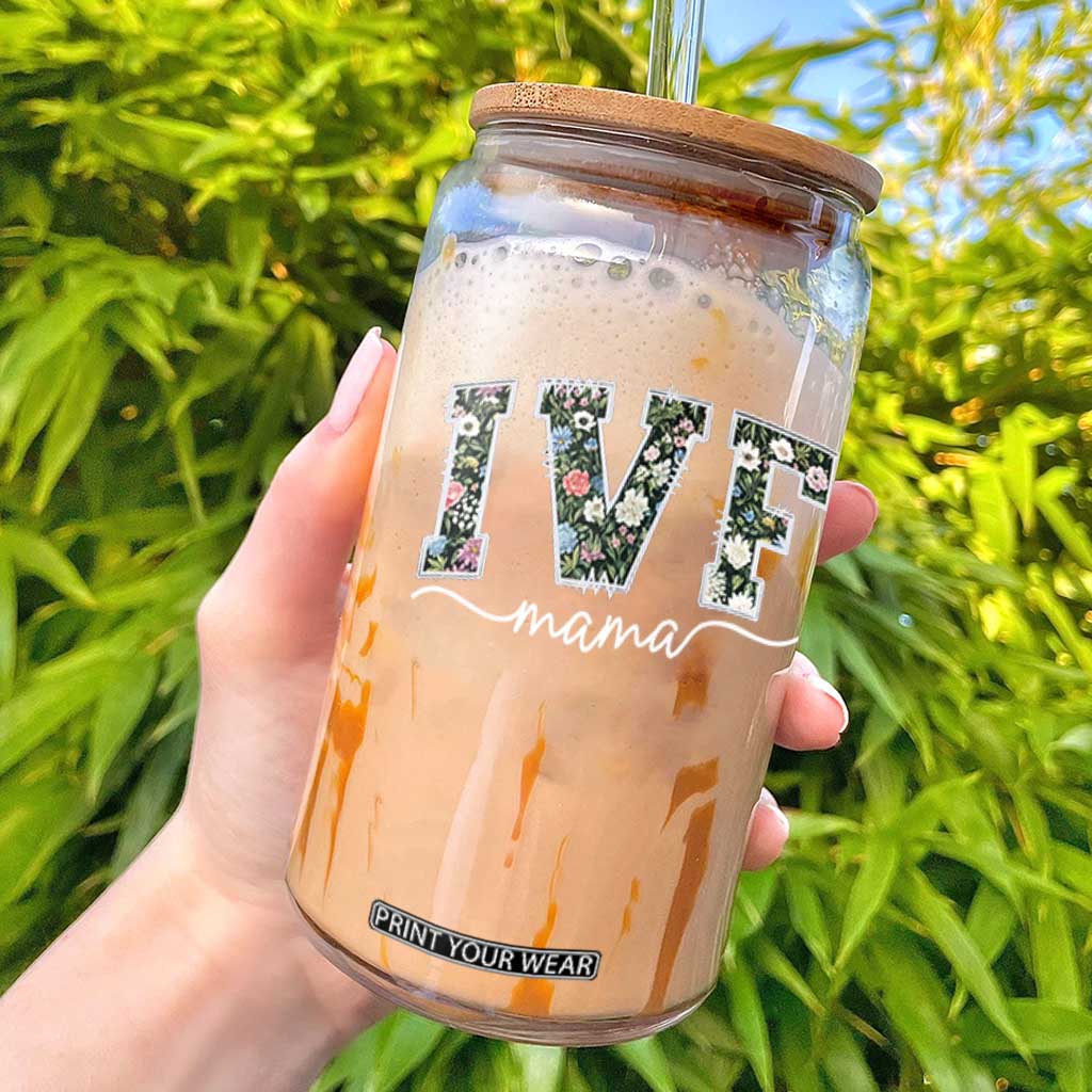 IVF Mama Glass Can Floral Mom Mothers Day TS10 Black Print Your Wear