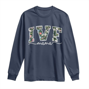 IVF Mama Long Sleeve Shirt Floral Mom Mothers Day TS10 Navy Print Your Wear