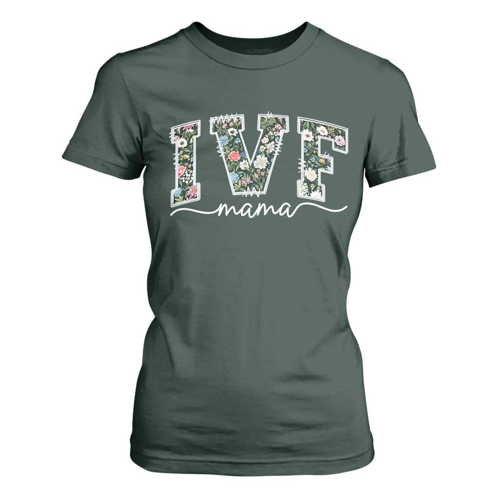 IVF Mama T Shirt For Women Floral Mom Mothers Day TS10 Dark Forest Green Print Your Wear