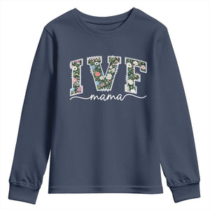IVF Mama Youth Sweatshirt Floral Mom Mothers Day TS10 Navy Print Your Wear