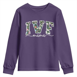IVF Mama Youth Sweatshirt Floral Mom Mothers Day TS10 Purple Print Your Wear
