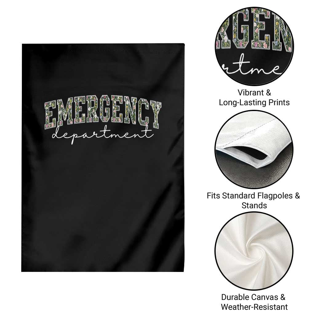Floral Emergency Department Garden Flag ER Nurse Gift TS10 Print Your Wear