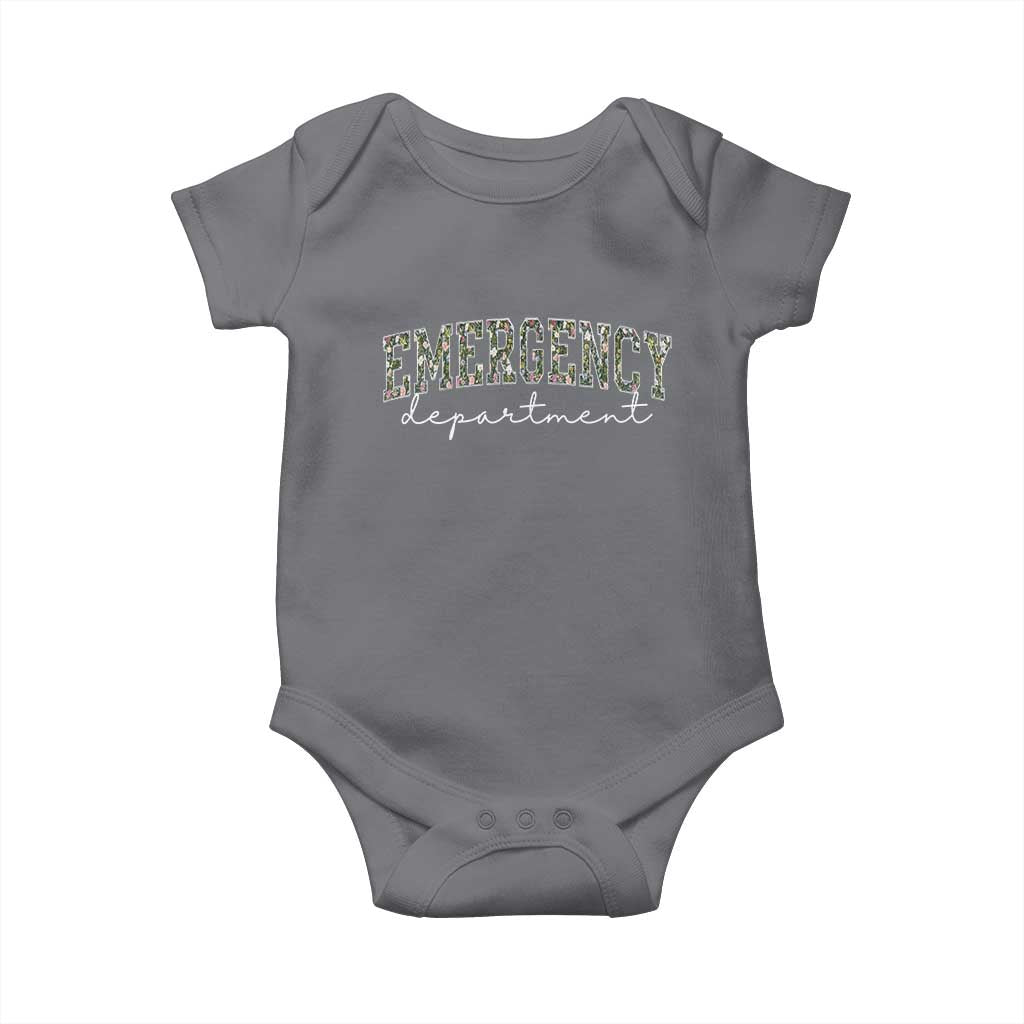 Floral Emergency Department Baby Onesie ER Nurse Gift TS10 Charcoal Print Your Wear