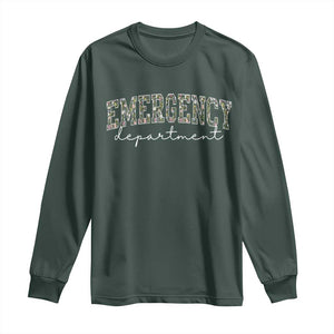 Floral Emergency Department Long Sleeve Shirt ER Nurse Gift TS10 Dark Forest Green Print Your Wear