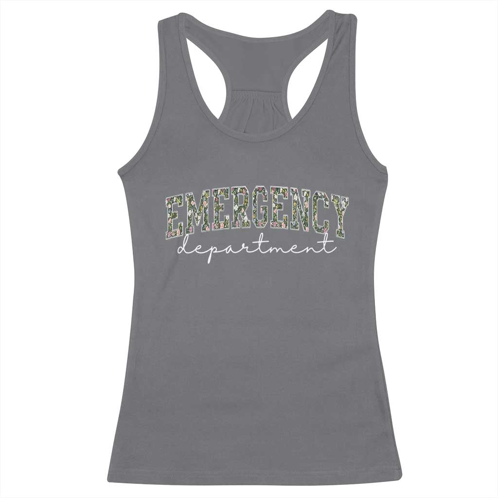 Floral Emergency Department Racerback Tank Top ER Nurse Gift TS10 Charcoal Print Your Wear