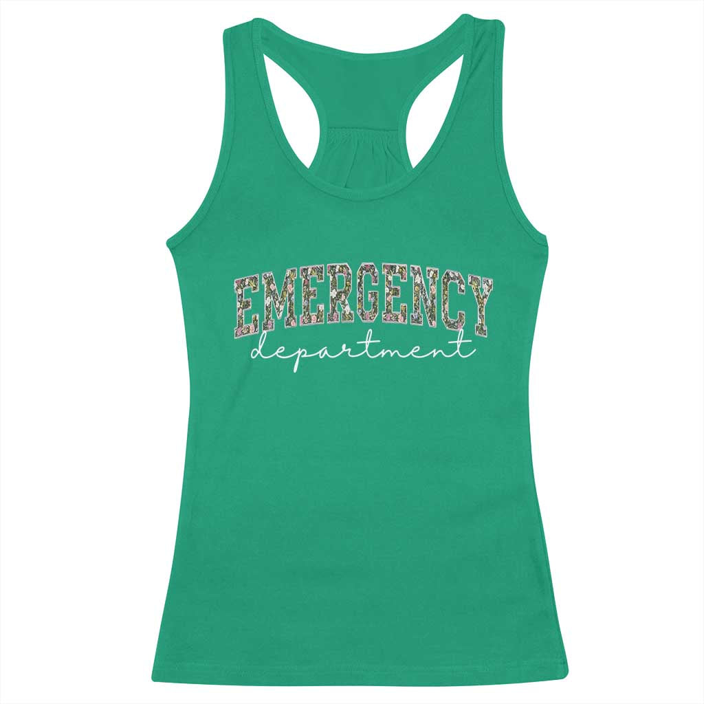 Floral Emergency Department Racerback Tank Top ER Nurse Gift TS10 Irish Green Print Your Wear