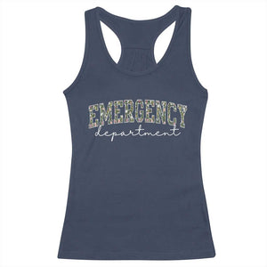 Floral Emergency Department Racerback Tank Top ER Nurse Gift TS10 Navy Print Your Wear