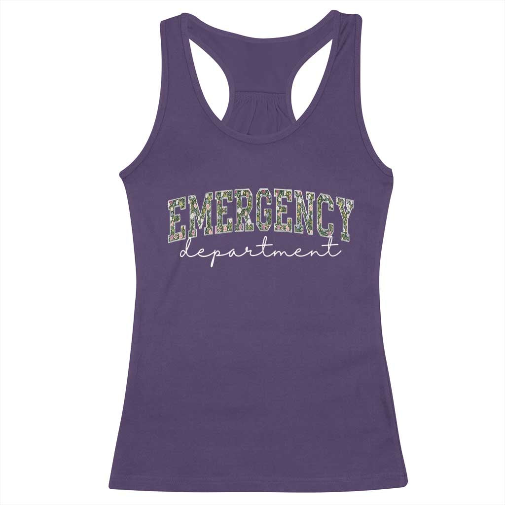 Floral Emergency Department Racerback Tank Top ER Nurse Gift TS10 Purple Print Your Wear