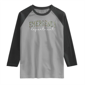 Floral Emergency Department Raglan Shirt ER Nurse Gift TS10 Sport Gray Black Print Your Wear