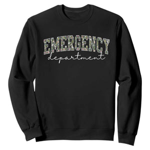 Floral Emergency Department Sweatshirt ER Nurse Gift TS10 Black Print Your Wear