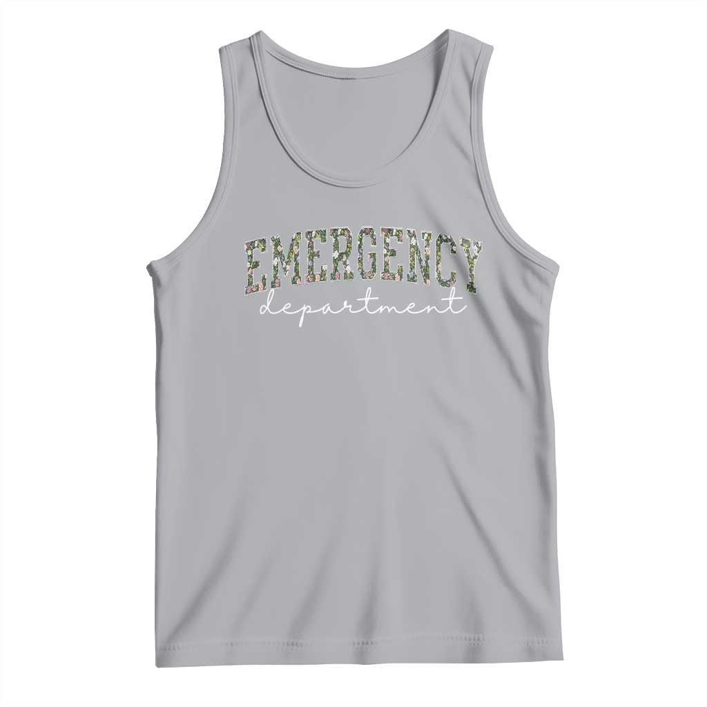 Floral Emergency Department Tank Top ER Nurse Gift TS10 Athletic Heather Print Your Wear