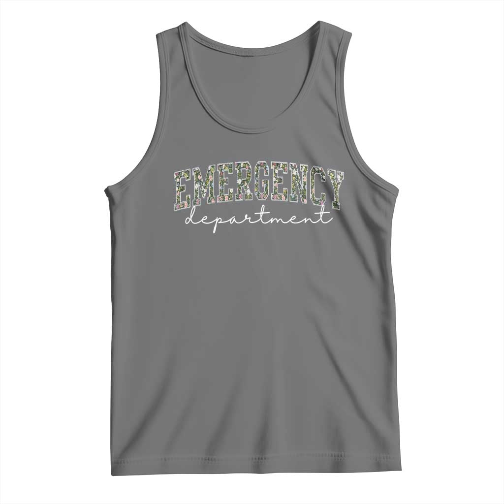 Floral Emergency Department Tank Top ER Nurse Gift TS10 Black Heather Print Your Wear