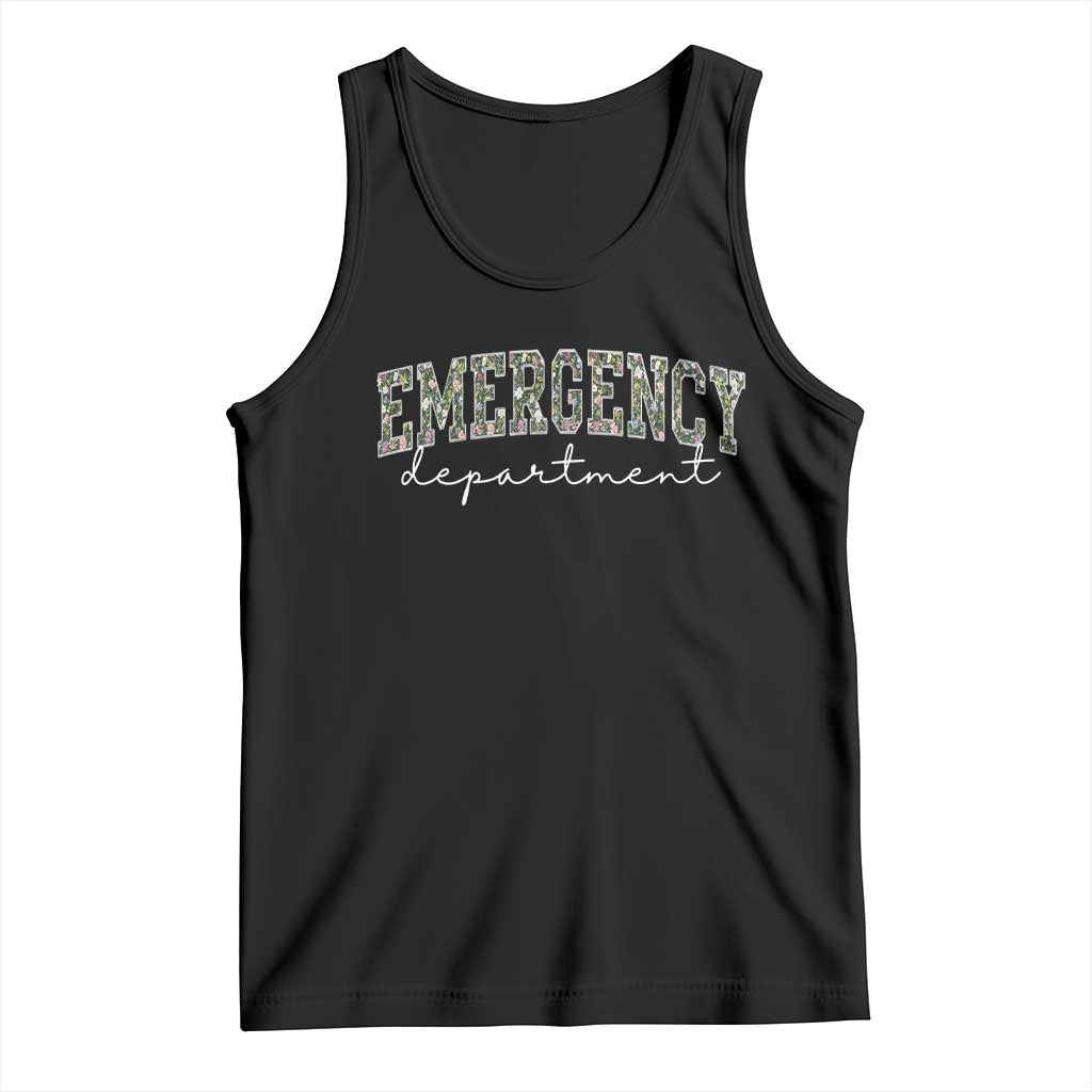 Floral Emergency Department Tank Top ER Nurse Gift TS10 Black Print Your Wear