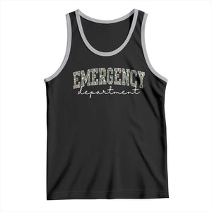 Floral Emergency Department Tank Top ER Nurse Gift TS10 Black Athletic Heather Print Your Wear