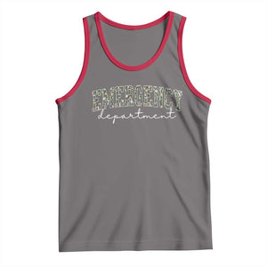 Floral Emergency Department Tank Top ER Nurse Gift TS10 Deep Heather Red Print Your Wear