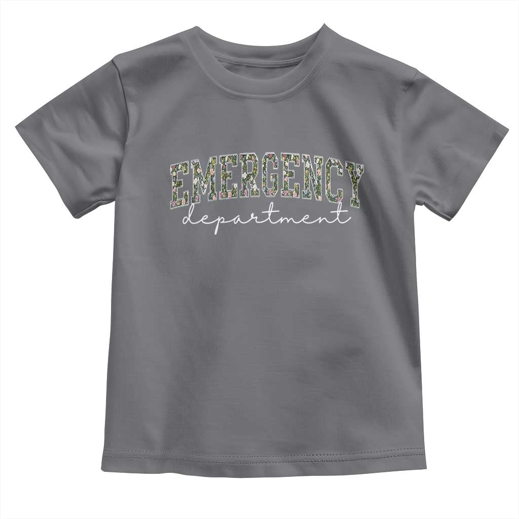 Floral Emergency Department Toddler T Shirt ER Nurse Gift TS10 Charcoal Print Your Wear