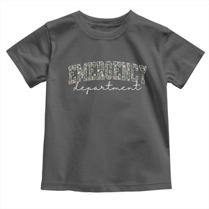 Floral Emergency Department Toddler T Shirt ER Nurse Gift TS10 Dark Heather Print Your Wear