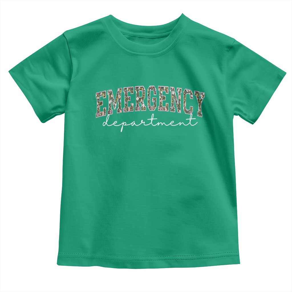 Floral Emergency Department Toddler T Shirt ER Nurse Gift TS10 Irish Green Print Your Wear