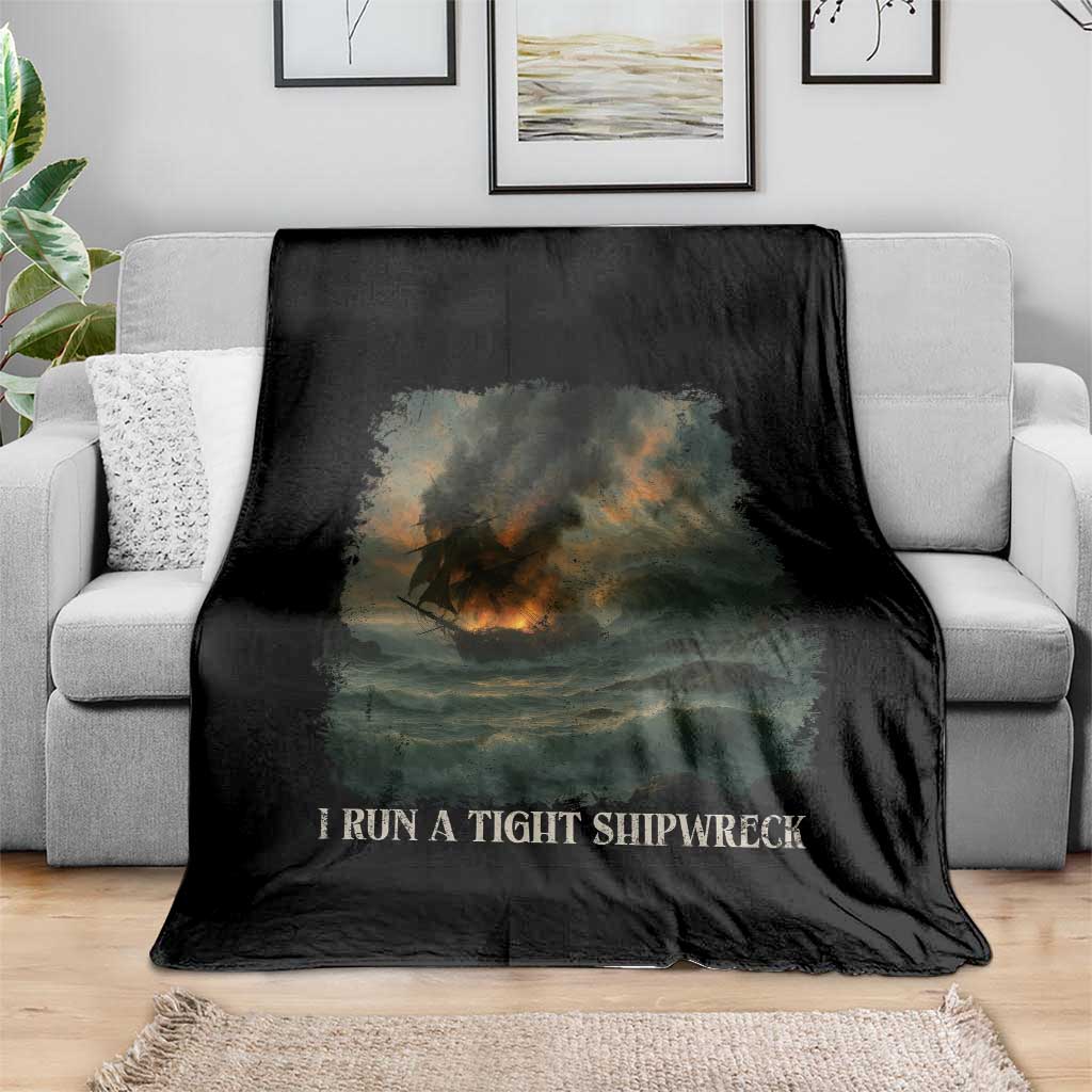I Run a Tight Shipwreck Throw Blanket Homeschool Mama Cool Mom TS10 Print Your Wear