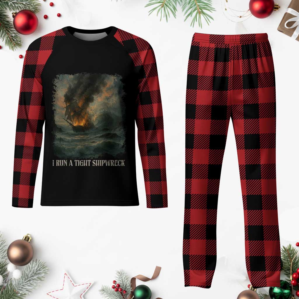 I Run a Tight Shipwreck Plaid Pajama Set Homeschool Mama Cool Mom TS10 Buffalo Plaid Print Your Wear