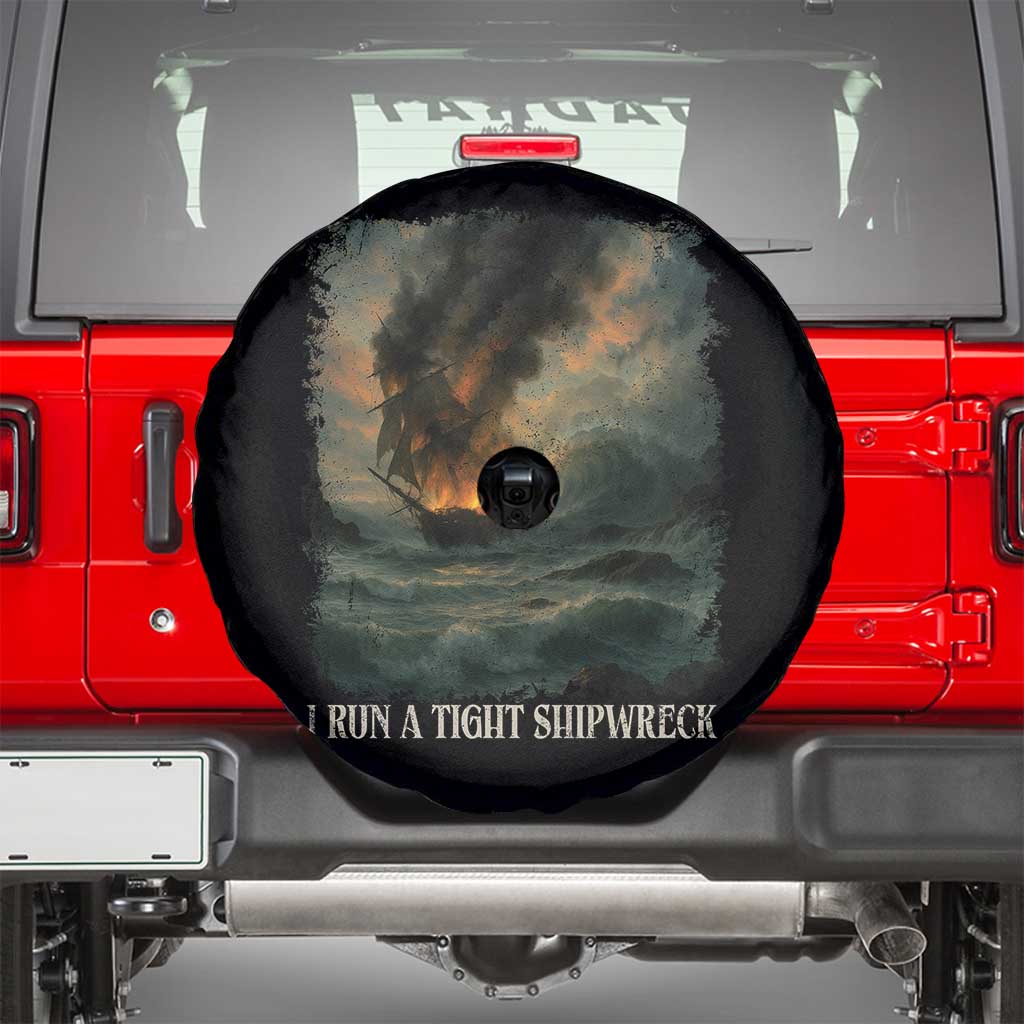 I Run a Tight Shipwreck Spare Tire Cover Homeschool Mama Cool Mom TS10 Black Print Your Wear