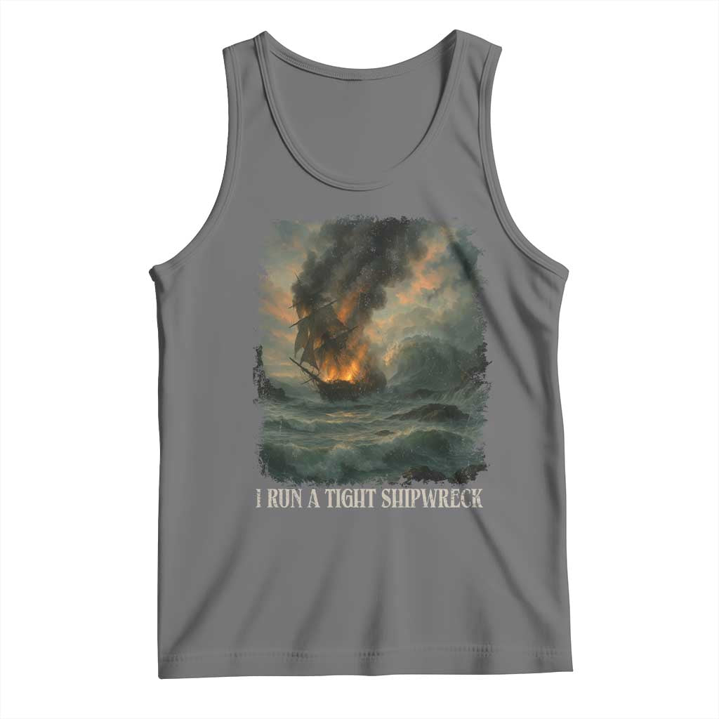 I Run a Tight Shipwreck Tank Top Homeschool Mama Cool Mom TS10 Black Heather Print Your Wear