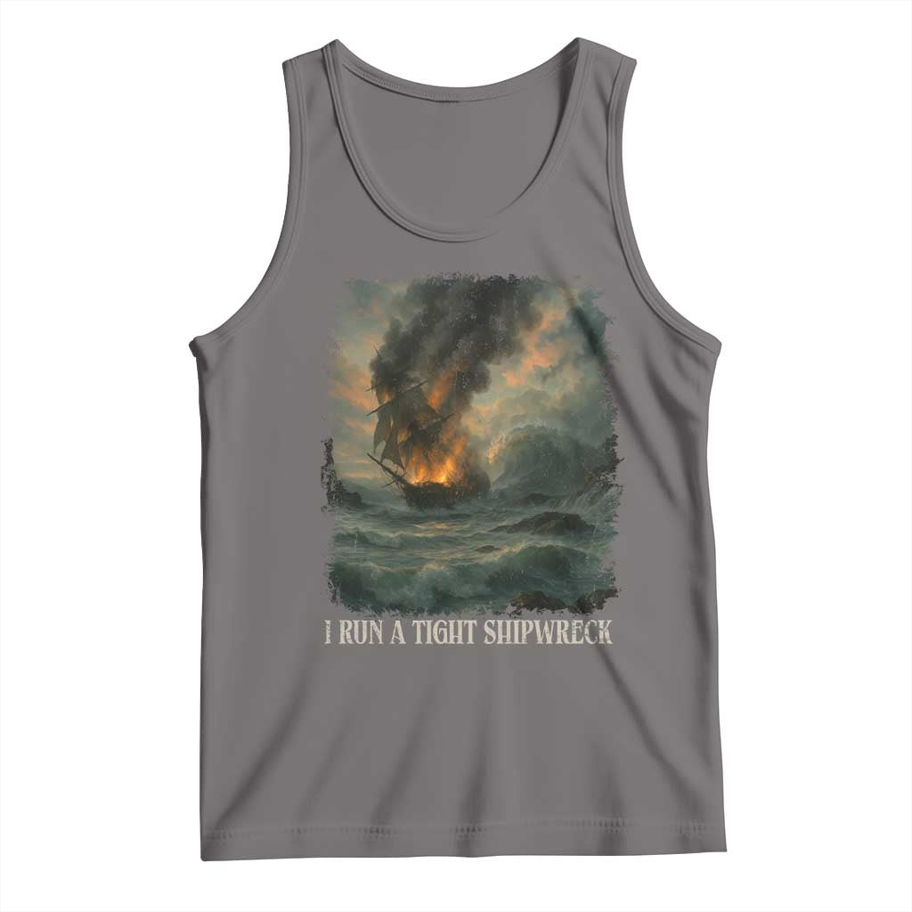 I Run a Tight Shipwreck Tank Top Homeschool Mama Cool Mom TS10 Deep Heather Print Your Wear