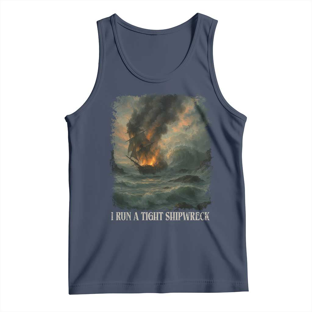 I Run a Tight Shipwreck Tank Top Homeschool Mama Cool Mom TS10 Navy Print Your Wear