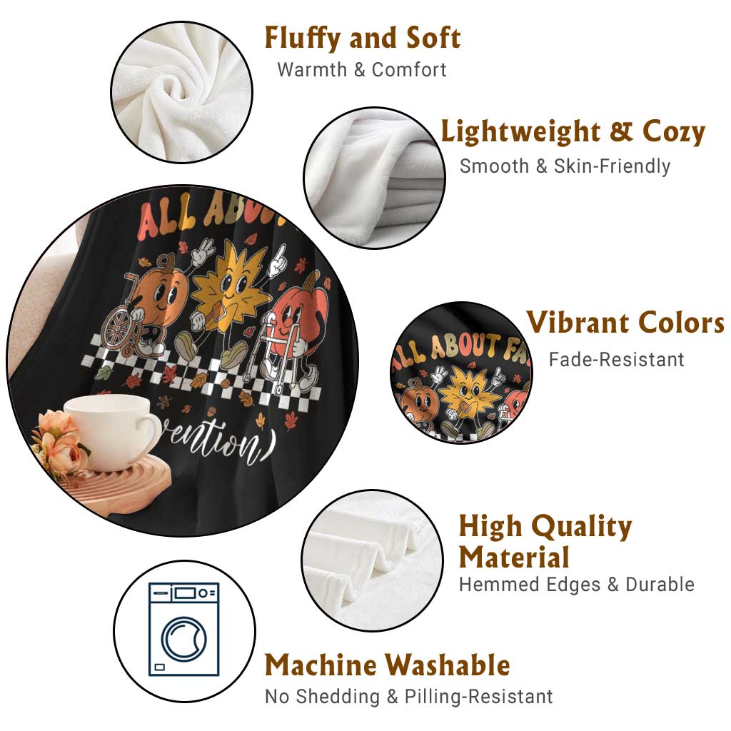 Fall Prevention Throw Blanket Autumn Thanksgiving Nurse PT OT TS10 Print Your Wear