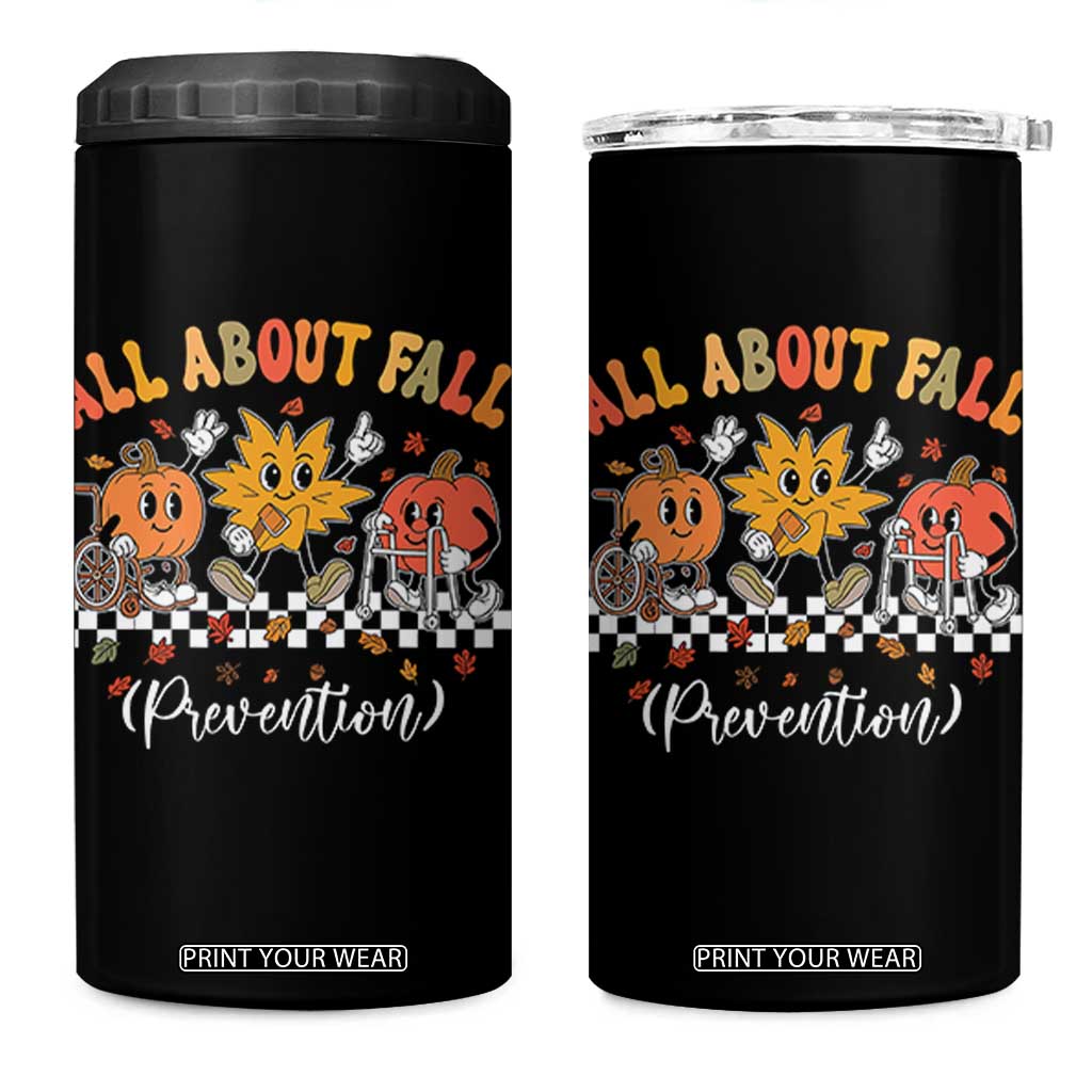 Fall Prevention 4 in 1 Can Cooler Tumbler Autumn Thanksgiving Nurse PT OT TS10 One Size: 16 oz Black Print Your Wear