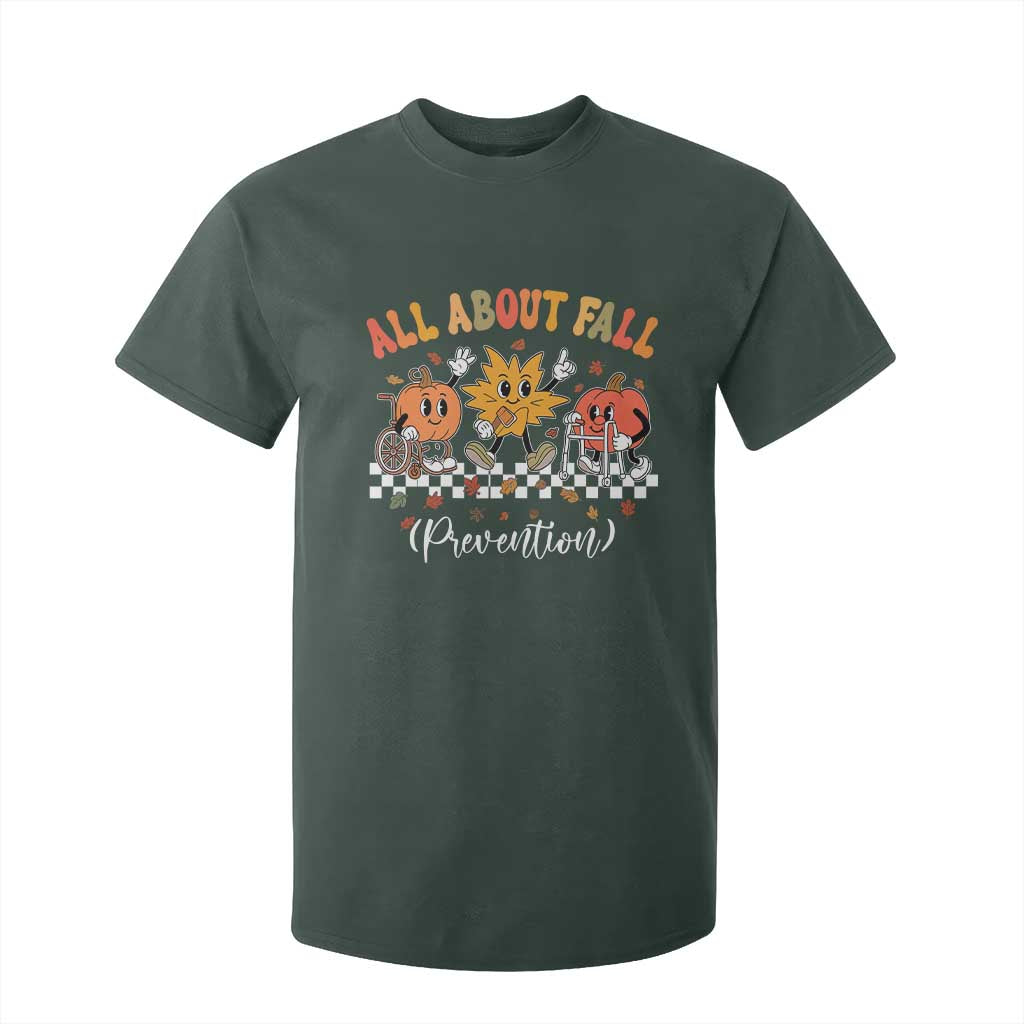 Fall Prevention T Shirt For Kid Autumn Thanksgiving Nurse PT OT TS10 Dark Forest Green Print Your Wear