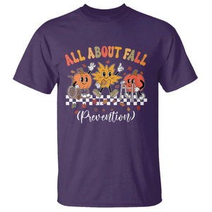 Fall Prevention T Shirt Autumn Thanksgiving Nurse PT OT TS10 Purple Print Your Wear