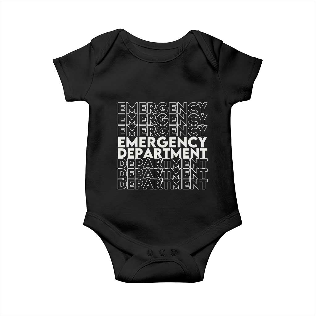Emergency Department Baby Onesie Retro ER Nurse Gift TS10 Black Print Your Wear
