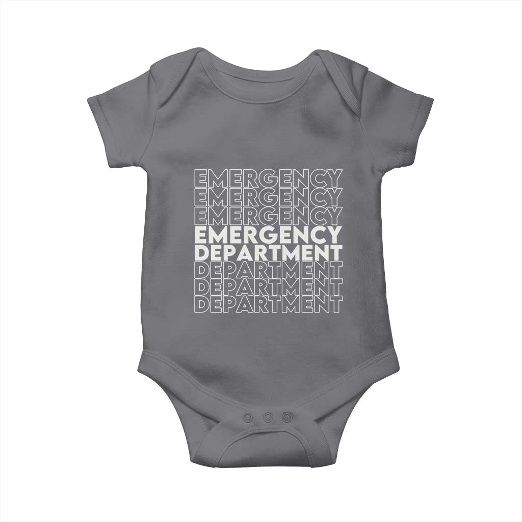Emergency Department Baby Onesie Retro ER Nurse Gift TS10 Charcoal Print Your Wear