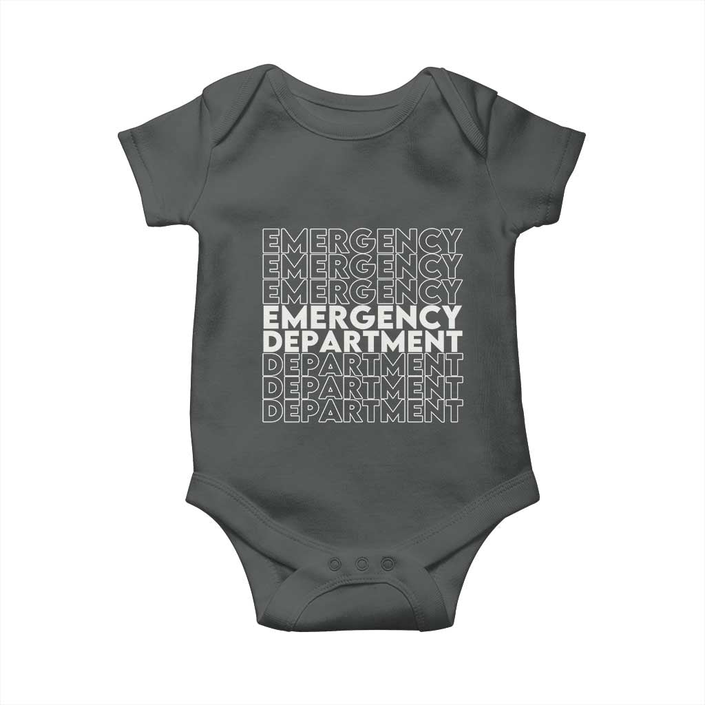 Emergency Department Baby Onesie Retro ER Nurse Gift TS10 Dark Heather Print Your Wear
