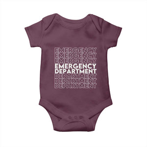 Emergency Department Baby Onesie Retro ER Nurse Gift TS10 Maroon Print Your Wear