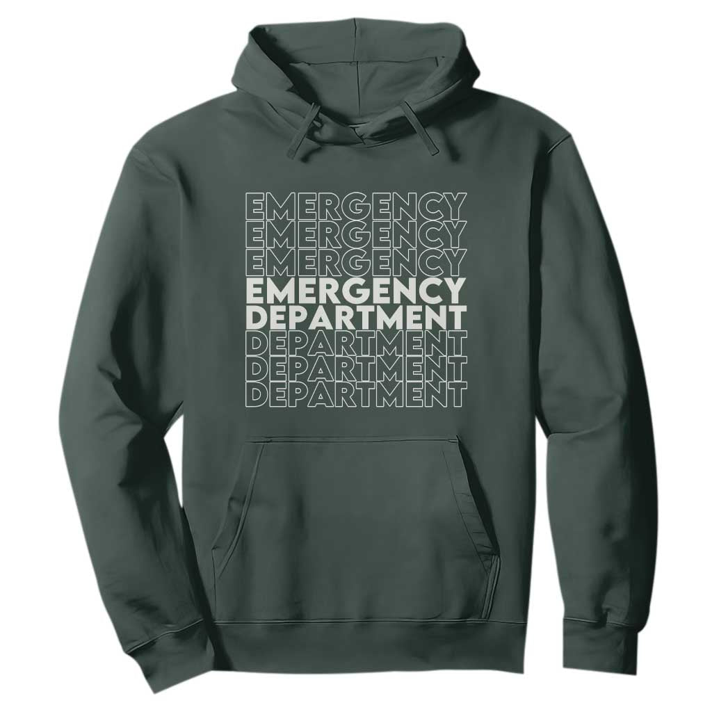 Emergency Department Hoodie Retro ER Nurse Gift TS10 Dark Forest Green Print Your Wear
