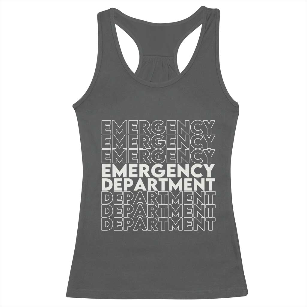 Emergency Department Racerback Tank Top Retro ER Nurse Gift TS10 Dark Heather Print Your Wear