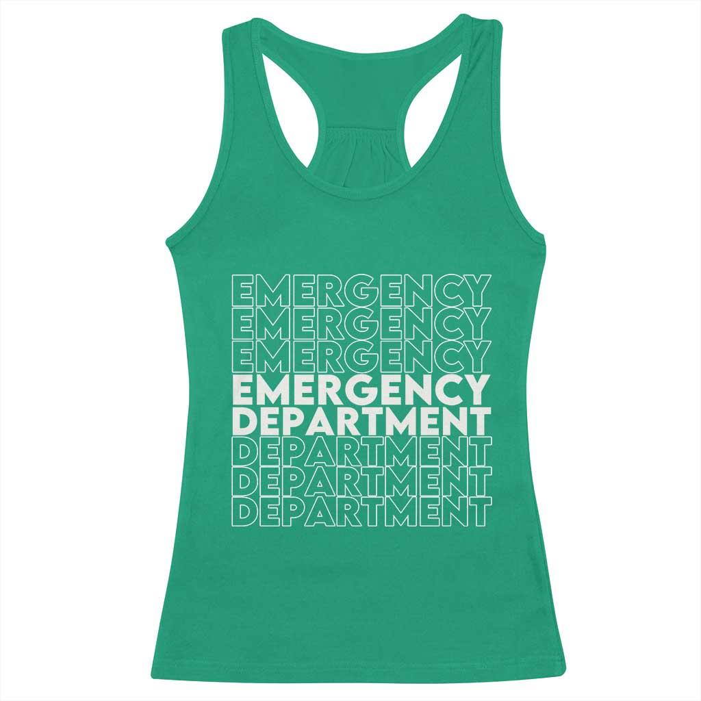 Emergency Department Racerback Tank Top Retro ER Nurse Gift TS10 Irish Green Print Your Wear