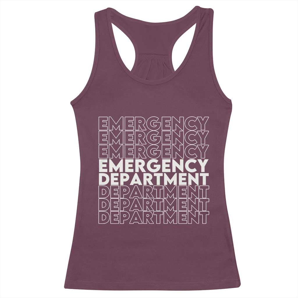 Emergency Department Racerback Tank Top Retro ER Nurse Gift TS10 Maroon Print Your Wear